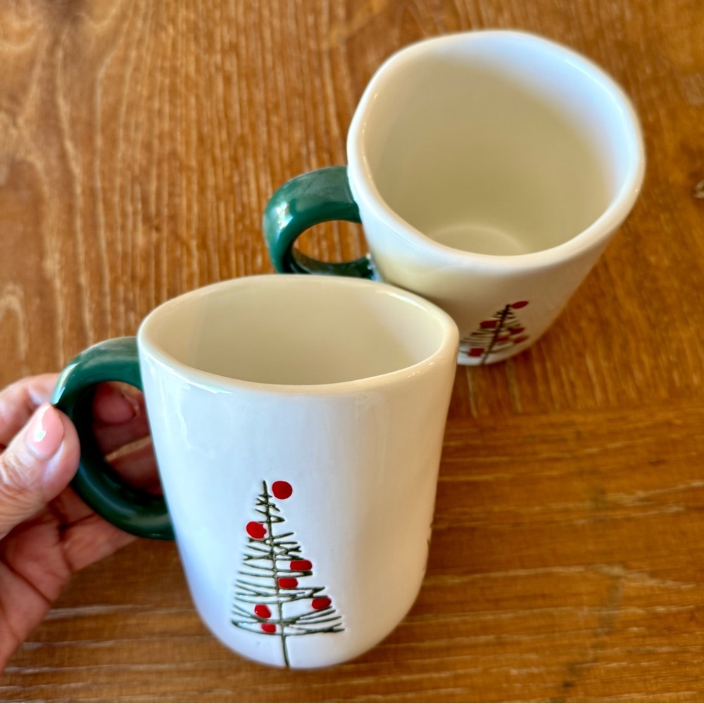 1 set of 2 holiday / Xmas ceramic mugs - Picture 3 of 7